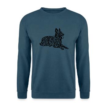 Hollandse Herder Langhaar - Unisex Pullover - Indigoblau - Vorne