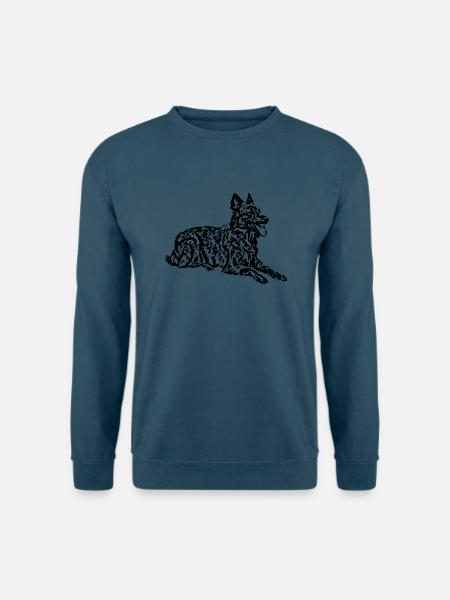 Hollandse Herder Langhaar - Unisex Pullover - Indigoblau