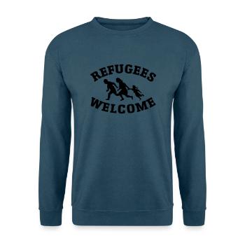 refugees flüchtlinge - Unisex Pullover - Indigoblau - Vorne