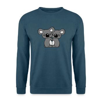 2 süße kleine niedliche koalas halten sich fest pa - Unisex Pullover - Indigoblau - Vorne