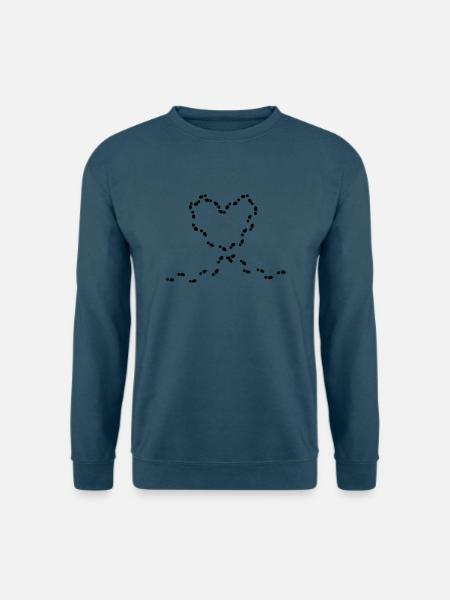 Herz - Heart - Spuren - Liebe - Unisex Pullover - Indigoblau