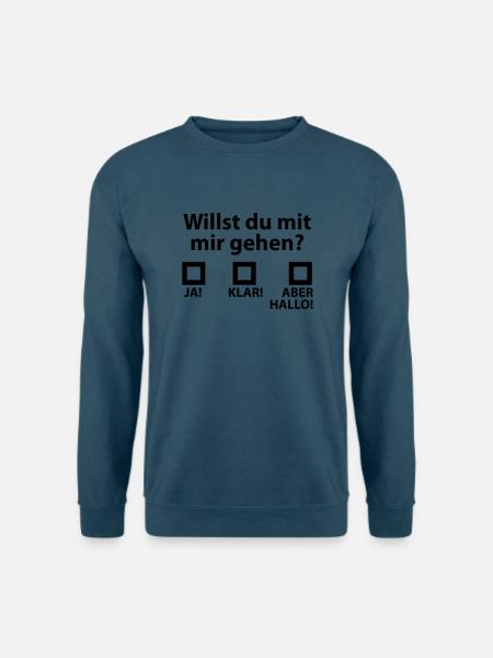 Willst du mit mir gehen? - Unisex Pullover - Indigoblau