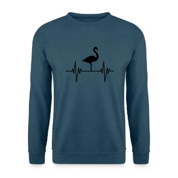 Flamingo Pulse - Unisex Pullover - Indigoblau - Vorne
