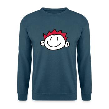 gesicht kopf kind gemalt kritzel comic cartoon jun - Unisex Pullover - Indigoblau - Vorne