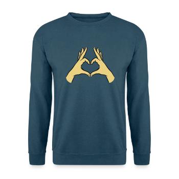 Hände Herz Liebe Hoffnung Mitgefühl Zuneigung - Unisex Pullover - Indigoblau - Vorne
