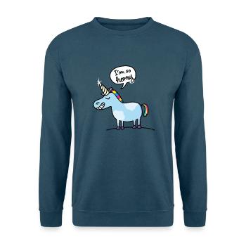 horny unicorn - Unisex Pullover - Indigoblau - Vorne