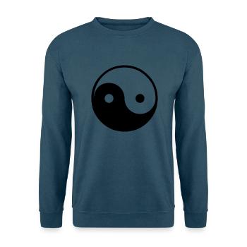 Ying Yang black & - Unisex Pullover - Indigoblau - Vorne
