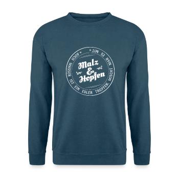 Wappen - Malz & Hopfen - Unisex Pullover - Indigoblau - Vorne