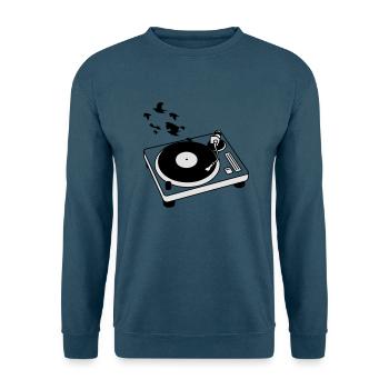 Turntable+Voegel - Unisex Pullover - Indigoblau - Vorne