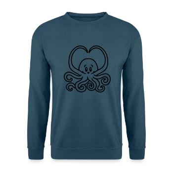 Tintenfisch Herz - line - Unisex Pullover - Indigoblau - Vorne