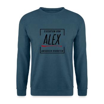 Eigentum von Alex - Unisex Pullover - Indigoblau - Vorne