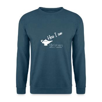 Dschinni - Hier bin ich, die anderen 2 Wünsche ? - Unisex Pullover - Indigoblau - Vorne