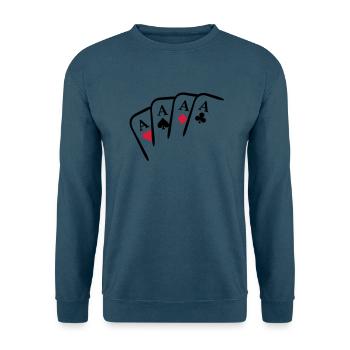 As Design Karten - Unisex Pullover - Indigoblau - Vorne