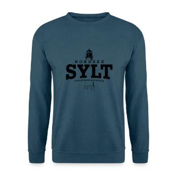 Sylt Nordsee (schwarz oldstyle) - Unisex Pullover - Indigoblau - Vorne