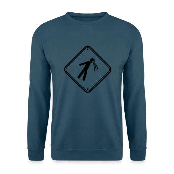 schild vorsicht hinweis kotzen uebergeben brechen - Unisex Pullover - Indigoblau - Vorne