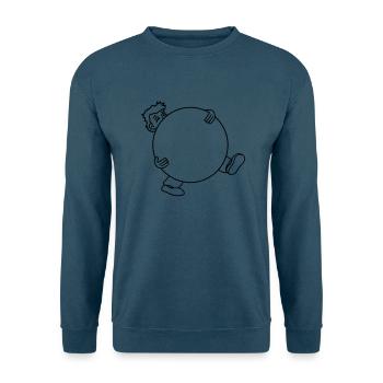 ball kugel tragen schleppen gross schwer mann figu - Unisex Pullover - Indigoblau - Vorne