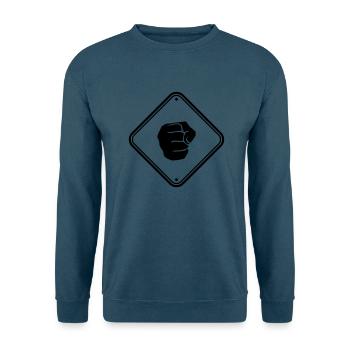 vorsicht schlaege schild warnung hinweis zone acht - Unisex Pullover - Indigoblau - Vorne