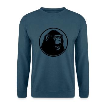 Nerdy Ape with Glasses - Unisex Pullover - Indigoblau - Vorne