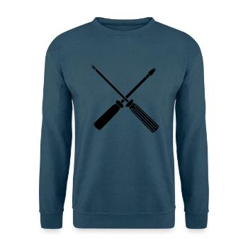 2 schraubenzieher kreuz mechaniker schlitz werkzeu - Unisex Pullover - Indigoblau - Vorne