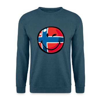 Smiley Flag Norway - Unisex Pullover - Indigoblau - Vorne