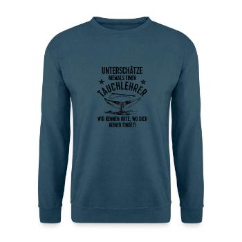 Tauchlehrer - Unisex Pullover - Indigoblau - Vorne