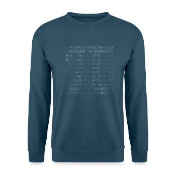 Zahlen von Pi - Unisex Pullover - Indigoblau - Vorne