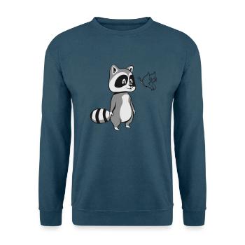 Waschbär lachen lächeln - Unisex Pullover - Indigoblau - Vorne