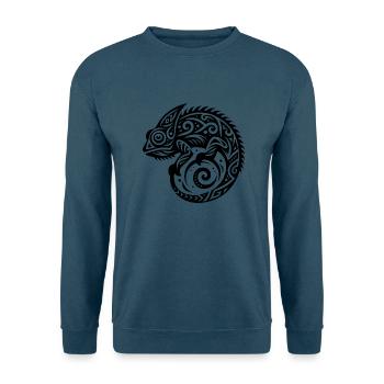 Chamäleon tribal Tattoo Verkleidung - Unisex Pullover - Indigoblau - Vorne