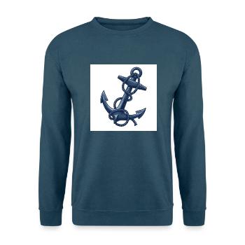 Schiffsanker: Symbol der Sicherheit und Freiheit - Unisex Pullover - Indigoblau - Vorne