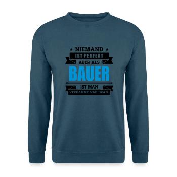 Funshirt Bauer - Unisex Pullover - Indigoblau - Vorne