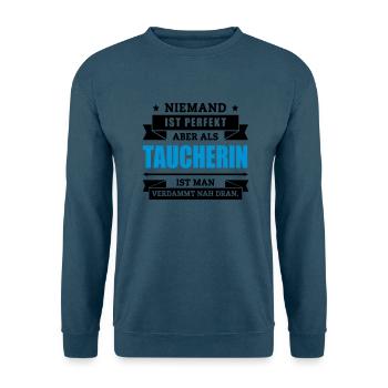 Funshirt Taucherin - Unisex Pullover - Indigoblau - Vorne