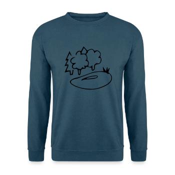Waldsee,Wald,Teich,Landschaft,Reflexion,Fluss,Baum - Unisex Pullover - Indigoblau - Vorne