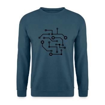 logo cool schaltkreis draht daten microchip kreisl - Unisex Pullover - Indigoblau - Vorne