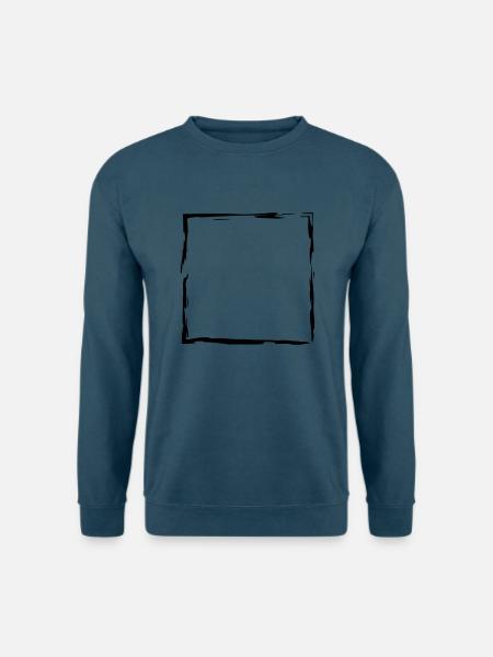 rahmen quadrat umrandung viereck eckig pinsel lini - Unisex Pullover - Indigoblau