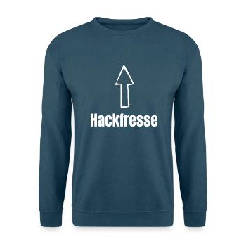 Hackfresse Pfeil Oben - Unisex Pullover - Indigoblau - Vorne