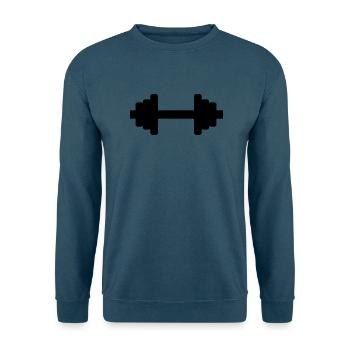 Hantel - Bodybuilding - Unisex Pullover - Indigoblau - Vorne