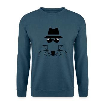 Gangster hut kragen spion - Unisex Pullover - Indigoblau - Vorne
