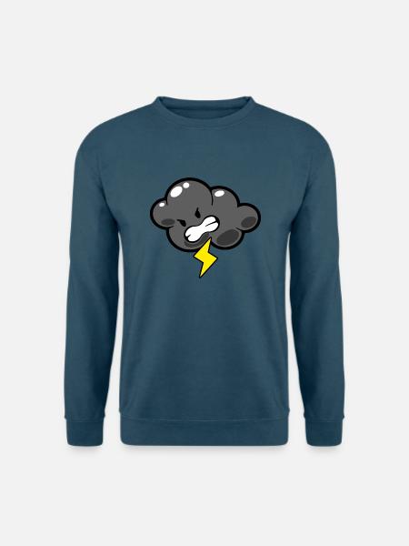 Smiley Kawaii Lightning - Unisex Pullover - Indigoblau