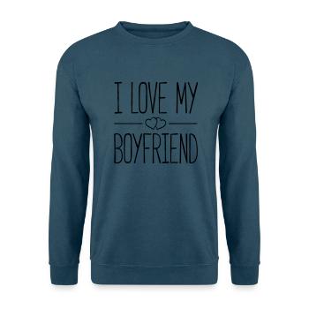 i love my boyfriend hearts - Unisex Pullover - Indigoblau - Vorne