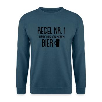 regel nr 1 hände weg von meinem bier - Unisex Pullover - Indigoblau - Vorne