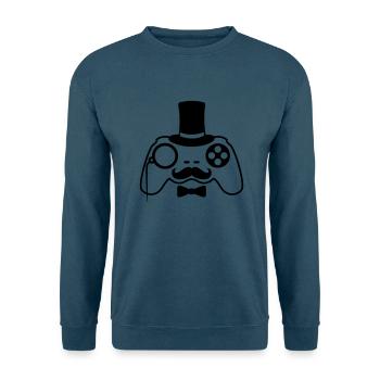 sir herr gentlemen mustache schnurrbart zylinder m - Unisex Pullover - Indigoblau - Vorne