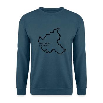 Hamburg Umriss mit Koordinaten - Unisex Pullover - Indigoblau - Vorne