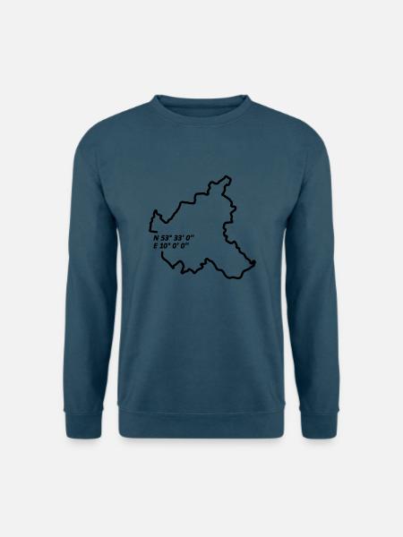 Hamburg Umriss mit Koordinaten - Unisex Pullover - Indigoblau