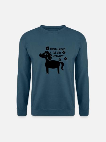 Leben ist Ponyhof / Pferd Pony - Unisex Pullover - Indigoblau