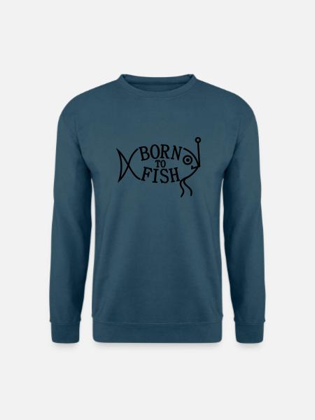 born to fish (F, 1c) - Unisex Pullover - Indigoblau