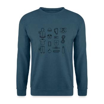 Mountain Check - Unisex Pullover - Indigoblau - Vorne