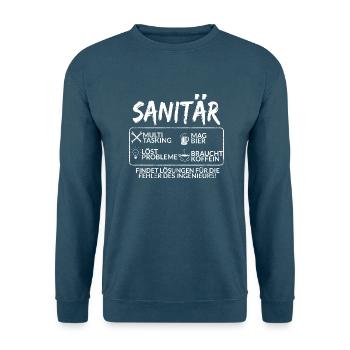 Der Sanitär - Unisex Pullover - Indigoblau - Vorne