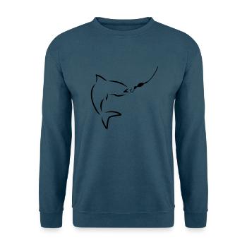 Fishing - Unisex Pullover - Indigoblau - Vorne