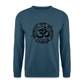 aum_om_shanti_15x15 - Unisex Pullover - Indigoblau - Vorne