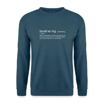 bouldering - Unisex Pullover - Indigoblau - Vorne